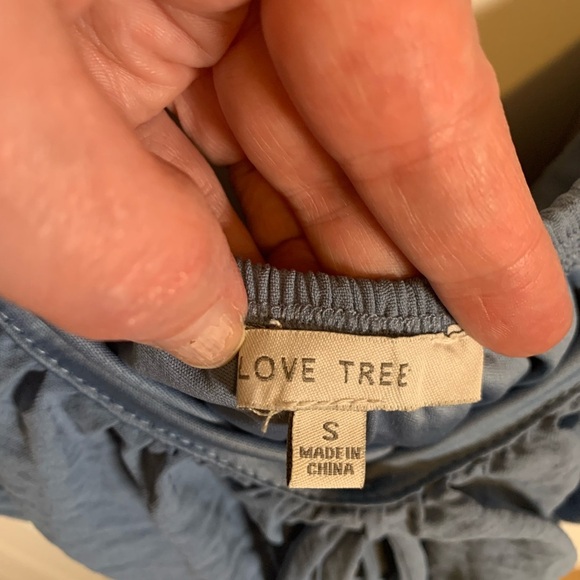 Chic Blue Puff Sleeve Dress by Love Tree - Picture 3 of 3